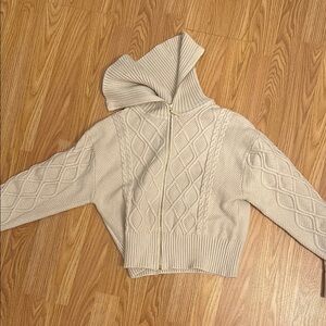 Cream Cable Knit Women's Sweater